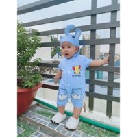 Body thú cho bé- voi xanh cộc tay