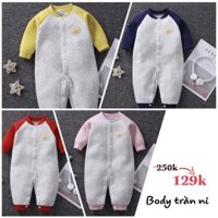 Body trần bông, nỉ giữ ấm cho bé mùa đông, Body mùa đông cho bé 0-12M