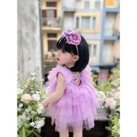 Body Váy Lưới Công Chúa Tím Dáng Ballet Đính Nơ Bướm 3-12kg
