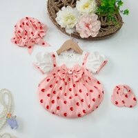 Body Yếm Hoa Hồng Xinh Kèm Mũ Giày Cho Bé