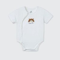 Bodychip cộc La Pomme Gấu con nâu tây Trắng