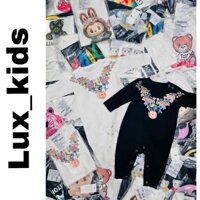 Bodykit dài tay in họa tiết Lv cho bé , đồ sơ sinh cho bé , Lux_kids