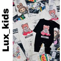 Bodykit dài tay in họa tiết Gấu Mos.chi.no cho bé, đồ sơ sinh cho bé , Lux_kids