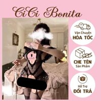 Bodystockings đồ ngủ nữ lưới hở đáy gợi cảm nội y tất liền thân cosplay khoét đũng CB65 Louis19 HCM
