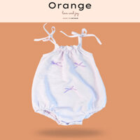 Bodysuit 2 dây, áo 2 dây cho bé sơ sinh ORANGE vải đũi cotton