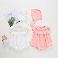 Bodysuit bé gái sợi tre, áo liền quần cho bé kèm mũ cực xᶖnh từ 6-14kg Easy Baby (SR-726)