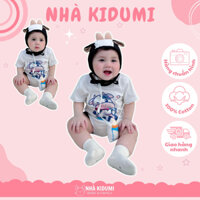 Bodysuit BÒ SỮA cho bé trai bé gái chất cotton mềm mịn,mát phù hợp diện hè, đi chơi (Kèm nón) BS11