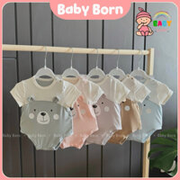 Bodysuit cho bé Anminaza body chip cộc tay sợi tre sơ sinh 0-12 tháng mềm mịn, mỏng mát cho bé AMI0153 Baby Born shop