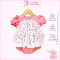 Bodysuit cho bé gái BirdKids - váy tiểu thư cho bé gái LOLITA  màu hồng, yếm cho bé hình thỏ đáng yêu B23