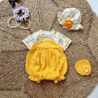 Bodysuit cho bé gái sơ sinh vải xô muslin mềm mát, set body hanbok trẻ em siêu đáng yêu, làm quà tặng bé Gaostore - M01