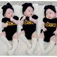 Bodysuit chữ vàng basic brew cộc tay cho bé trai , gái , đồ sơ sinh body chip trẻ em , Kid_genz