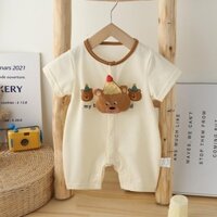 Bodysuit cộc tay gấu cute dễ thương cho bé trẻ em mát mẻ thoáng khí mùa hè