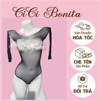 Bodysuit lưới lấp lánh- Đồ ngủ liền thân xuyên thấu gợi cảm CB35 CICI BONITA HCM - Mẫu mới