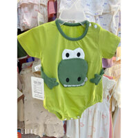 Bodysuit ngắn tay cho bé trai bé gái -Body chip cộc tay liền quần hình ếch xanh