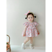 BODYSUIT NGẮN TAY HOA TULUP LIỀNVQUAANF CHO BÉ GÁI