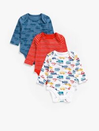 bodysuit - set 3 áo liền quần hoạ tiết xe bé trai