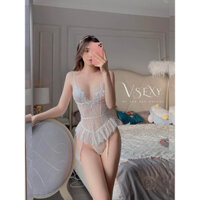 Bodysuit sexy, bộ đồ lót liền thân ren mềm xuyên thấu hàng cao cấp gợi cảm