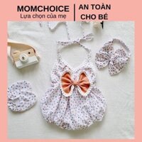 Bodysuit yếm cho bé gái ❤️ FREESHIP ❤️ Yếm xinh trẻ em kèm turban & giày vải từ ss -13kg chất thô đũi phối ren hạt