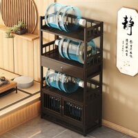 Bogu Gỗ rắn Trung Quốc mới Trà Rack Phòng đồ trang trí Tủ trưng bày Dụng cụ pha trà