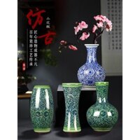 Bogu kệ đồ trang trí bình hoa nhỏ cổ sứ trắng xanh Trung Quốc cắm hoa mini trang trí nhà đồ gốm sứ Jingdezhen OVG2