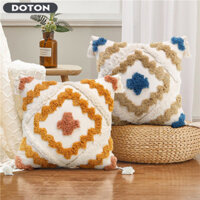 Boho Ném Gối Đệm Hình Học Nhiều Màu Sắc Dệt Tufted Trang Trại Gối Có Tua Rua