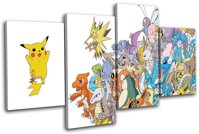 Bold Bloc Design - Pokemon Pikachu GO Anime for Kids Room 200x113cm Multi Canvas Art Print Box Framed Picture Wall Hanging - Hand Made in The UK - ...