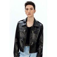 Bold Cut Leather Jacket áo khoác da By WAGG Limited