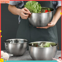 {Bologna} Bát thép không gỉ an toàn thực phẩm Bát Salad đánh bóng bằng thép không gỉ cao cấp có đánh dấu tỷ lệ Bpa Free Dễ dàng làm sạch Máy rửa chén Bát trộn an toàn cho Southeas