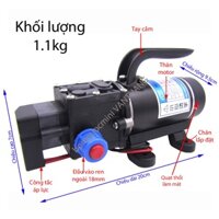 Bơm Áp Lực 12V 100W (8L/P) Cao Cấp Có Quạt Motor