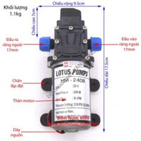 Bơm Áp Lực 24V HM-2408 (8L/P) | Máy bơm HM2408 24V