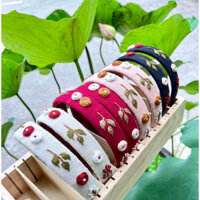 Bờm Cài  thêu hoa phong cách retro vintage handmade thủ công Tiệm Nhà Bắp