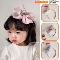 Bờm Cài Tóc Nơ Hoa Tiểu Thư Phong Cách Hàn Quốc Cho Bé Tiệm Nhà He Phụ Kiện Sinh Nhật Công Chúa