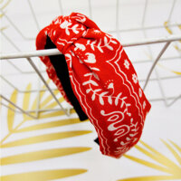 Bờm cài tóc phong cách Vintage vải đũi đẹp dễ thương BN110 - Đỏ