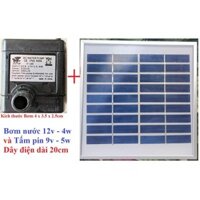 Bơm chìm hồ cá 12v DC 1.5-4W Kèm Pin Năng Lượng Mặt Trời 3.5W