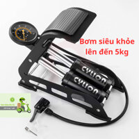 Bơm đạp chân 2 ống cho ô tô xe máy, bơm hơi đạp chân mini 2 piston cao cấp và tiện lợi