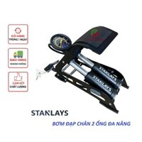 Bơm đạp chân 2 ống đa năng KABUSI - Bơm xe máy xe đạp xe hơi cao cấp