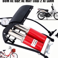 Bơm đạp chân mini 2 ống bơm xe đạp xe Máy, Ô Tô, Bơm Phao, Bóng Bằng Chân Mini Tiện Dụng