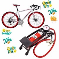 Bơm đạp chân mini cho gia đình, chuyên dùng bơm lốp xe đạp, xe máy, ô tô đa năng có đồng hồ đo áp suất cao