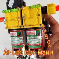 Bơm Đôi , Bơm áp đôi 12v, siêu mạnh, dùng để phụt rửa xe, phun sương, tưới lan, phun thuôc sâu..