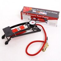 Bơm hơi đạp chân có đồng hồ đo áp xuất bơm lốp ôtô, xe máy, xe đạp gấp gọn tiện dụng