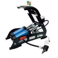 Bơm hơi đạp chân mini, bơm xe máy, bơm ô tô, bơm xe đạp - khung bơm chắc chắn, chống trơn trượt - Bơm chân 2 piston bơm