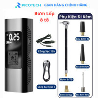 Bơm hơi ô tô xe máy mini, Bơm lốp ô tô thông minh, không dây sạc pin kiêm sạc dự phòng bảo hành 12 tháng lỗi 1 đổi 1 hot