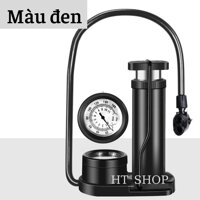 Bơm hợp kim nhôm loại đạp chân dùng cho xe đạp, xe máy, ô tô tặng kèm kim bơm banh và bơm thú hơi - Bơm đa năng - Màu Đen
