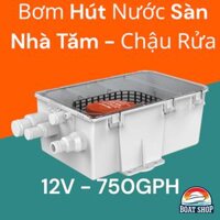 Bơm Hút Bể Phốt Nhà Tắm, Bơm Nước Lườn Tự Động 12V, Lưu Lượng 750 Gallons/ giờ
