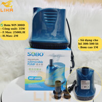 Bơm Hút Đáy 360 Độ Sobo WP-300D (35W-2500L/H-2M) - Bơm Chìm Hút Cặn Cho Bể Cá
