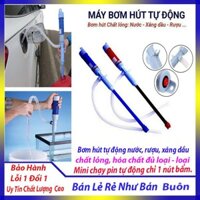 Bơm hút tự động nước, rượu, xăng dầu, chất lỏng, hóa chất đủ loại - loại Mini chạy pin tự động chỉ 1 nút bấm.2021