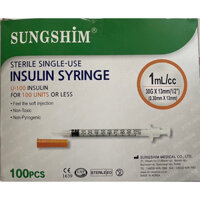 Bơm kim tiêm tiểu đường 1ml SungShim - Hàn Quốc