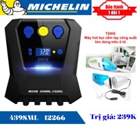 Bơm Lốp MICHELIN TỰ NGẮT 12V - MICHELIN 12266 - MICHELIN 4398ML + Máy hút bụi mini cầm tay chuyên dụng cho xe hơi cắm tẩu [bonus]