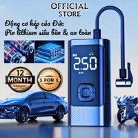 Bơm lốp mini tự động dùng pin cho ô tô, xe máy, xe đạp