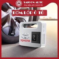 Bơm lốp ô tô 12v, bơm lốp điện tử Toyota tự ngắt có đồng hồ hiển thị áp suất lốp, máy bơm oto xe hơi cao cấp